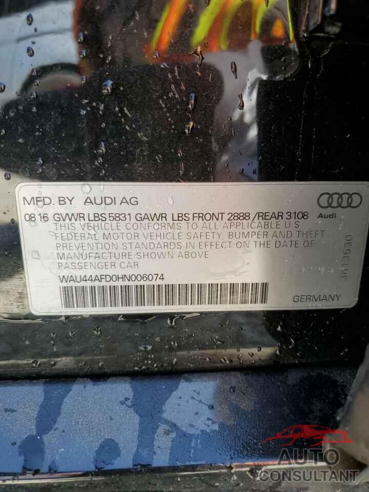 AUDI A8 2017 - WAU44AFD0HN006074