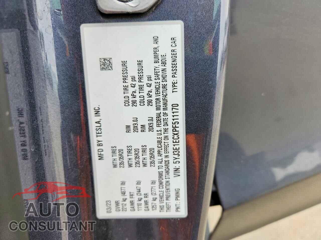 TESLA MODEL 3 2023 - 5YJ3E1ECXPF511170