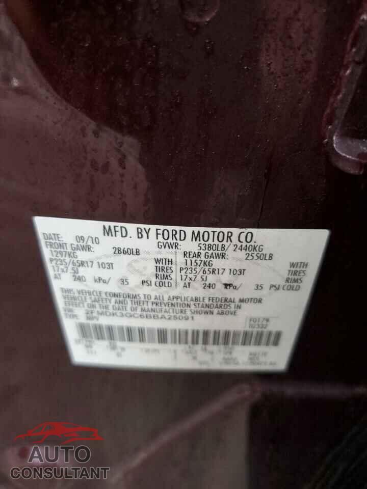FORD EDGE 2011 - 2FMDK3GC6BBA25091