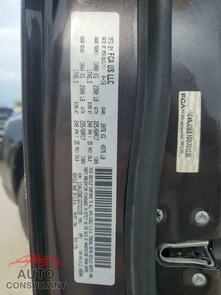 JEEP COMPASS 2016 - 1C4NJDBB1GD731239