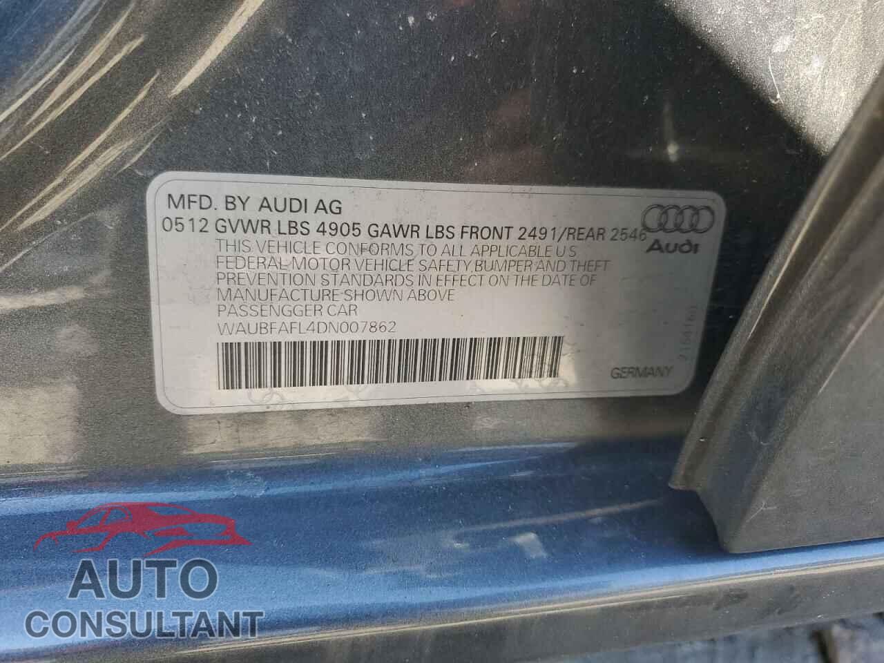 AUDI A4 2013 - WAUBFAFL4DN007862