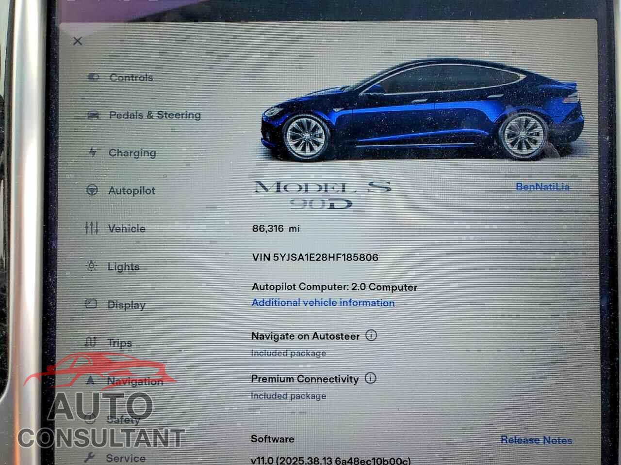 TESLA MODEL S 2017 - 5YJSA1E28HF185806