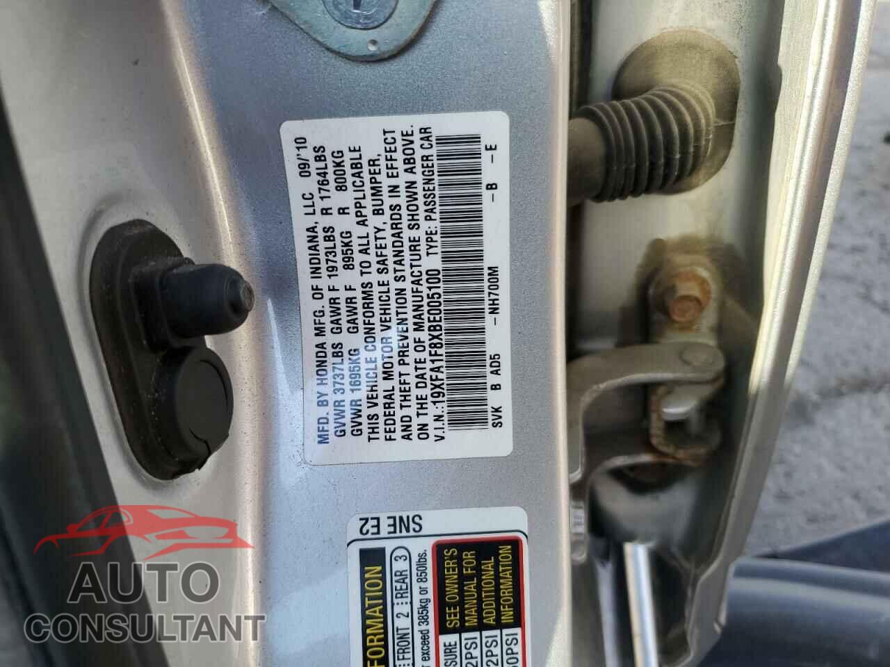 HONDA CIVIC 2011 - 19XFA1F8XBE005100