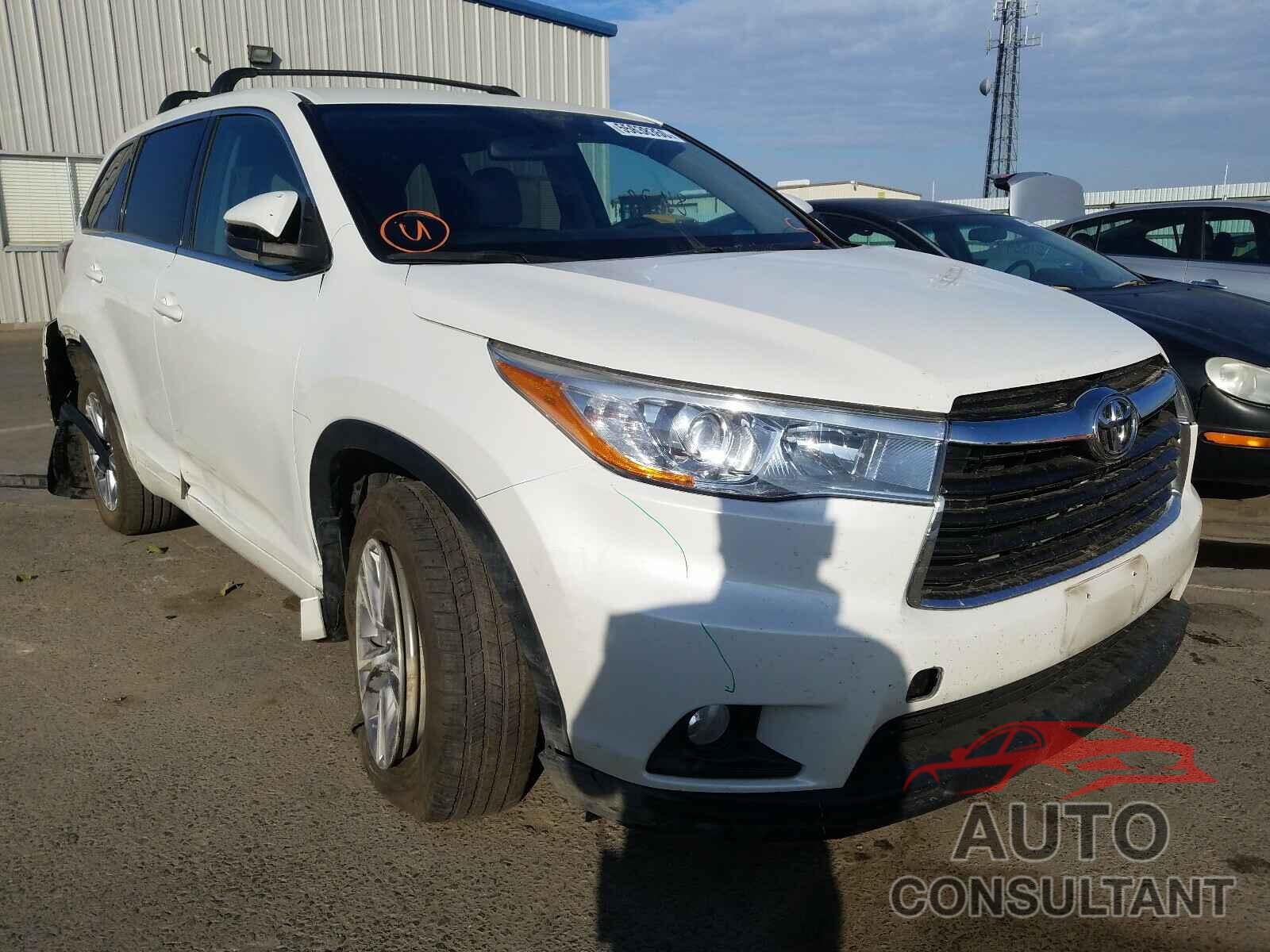 TOYOTA HIGHLANDER 2016 - 5TDBKRFH2GS342030