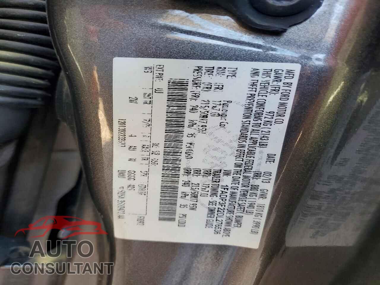 FORD FOCUS 2013 - 1FADP3F22DL276536