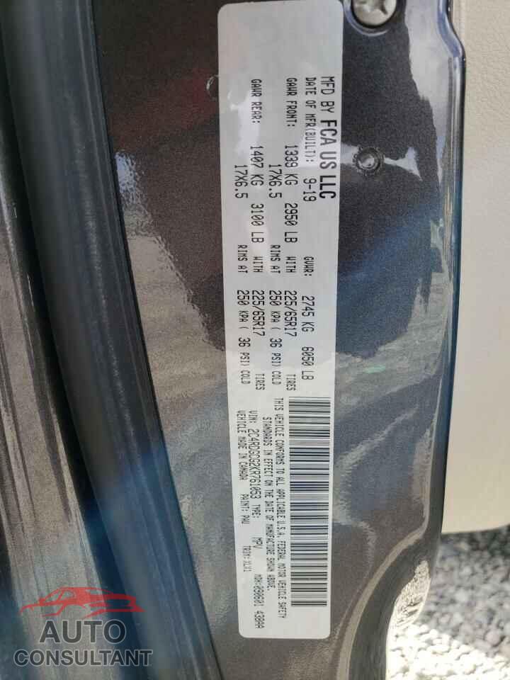 DODGE CARAVAN 2019 - 2C4RDGCG2KR761053