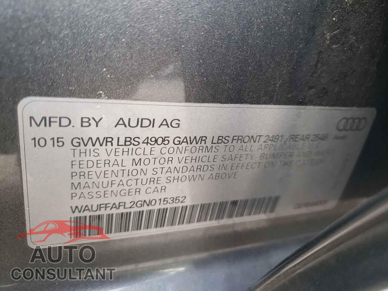 AUDI A4 2016 - WAUFFAFL2GN015352