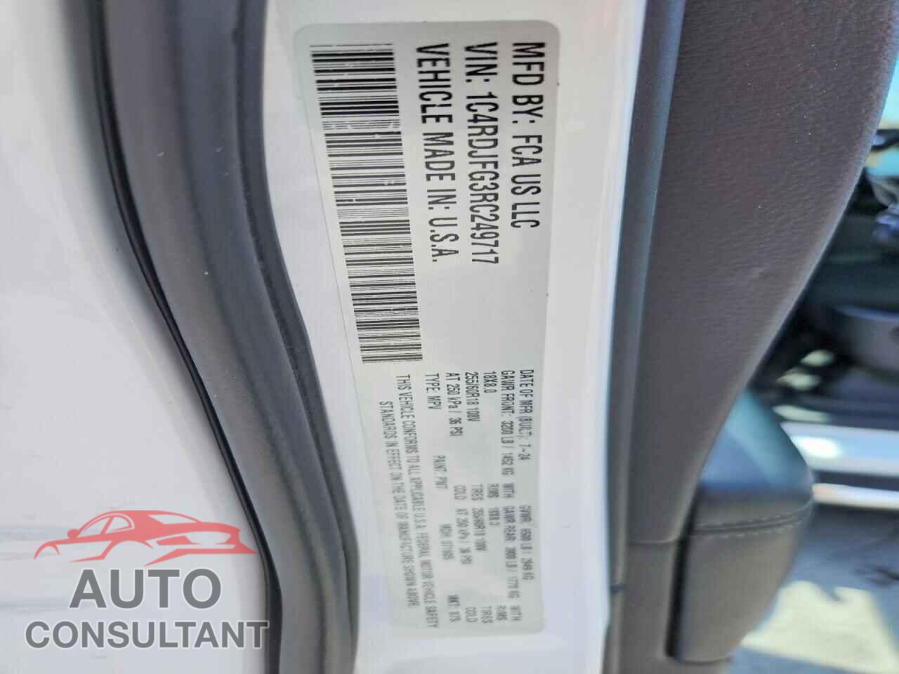 DODGE DURANGO 2024 - 1C4RDJFG3RC249717