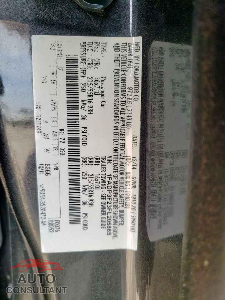 FORD FOCUS 2015 - 1FADP3F23FL205865