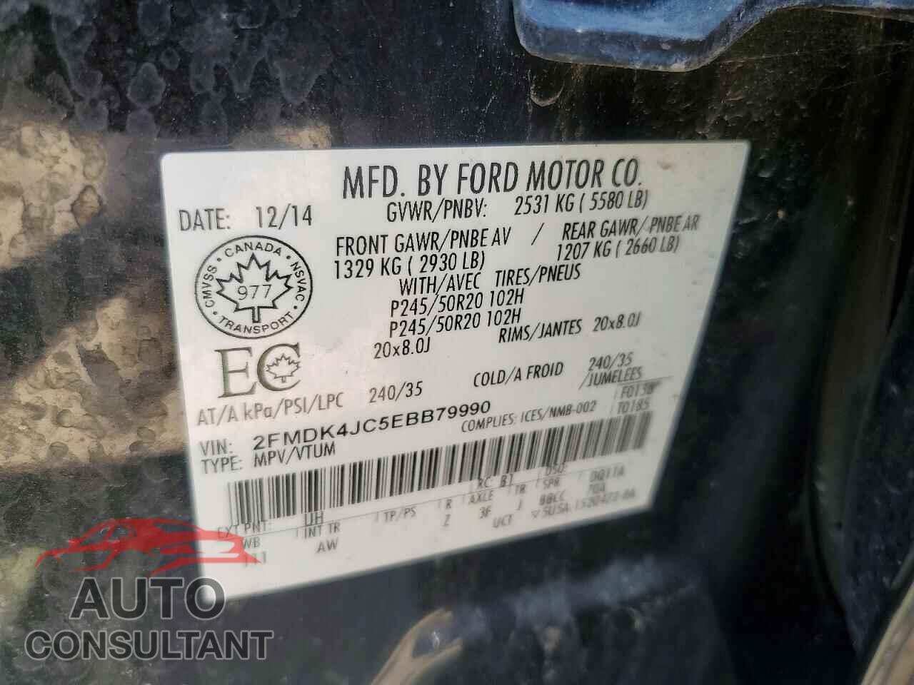 FORD EDGE 2014 - 2FMDK4JC5EBB79990