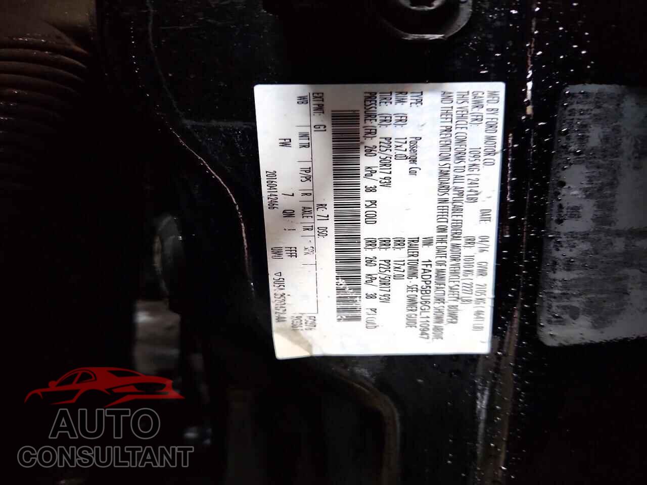 FORD CMAX 2016 - 1FADP5BU6GL110947