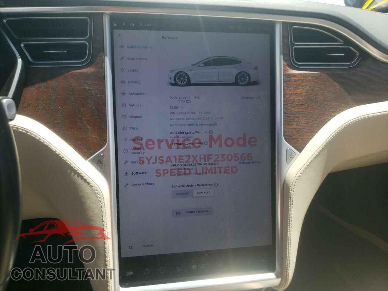 TESLA MODEL S 2017 - 5YJSA1E2XHF230566