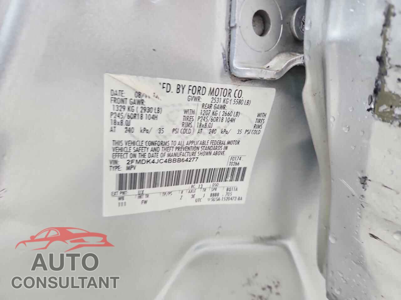 FORD EDGE 2011 - 2FMDK4JC4BBB64277