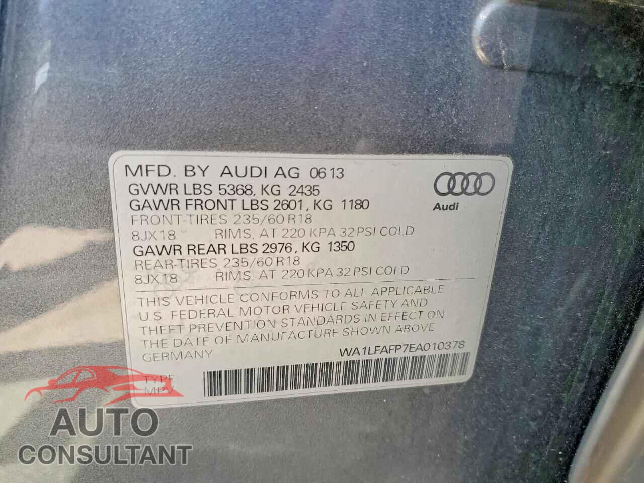 AUDI Q5 2014 - WA1LFAFP7EA010378