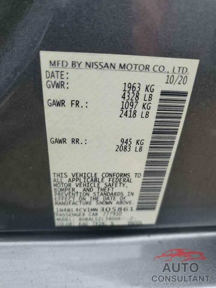 NISSAN ALTIMA 2021 - 1N4BL4CV1MN305861