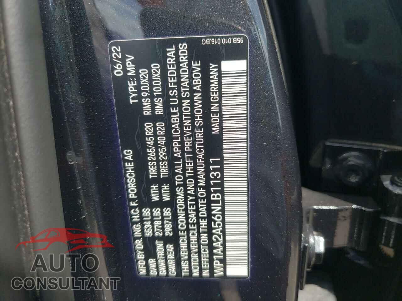 PORSCHE MACAN 2022 - WP1AA2A56NLB11311