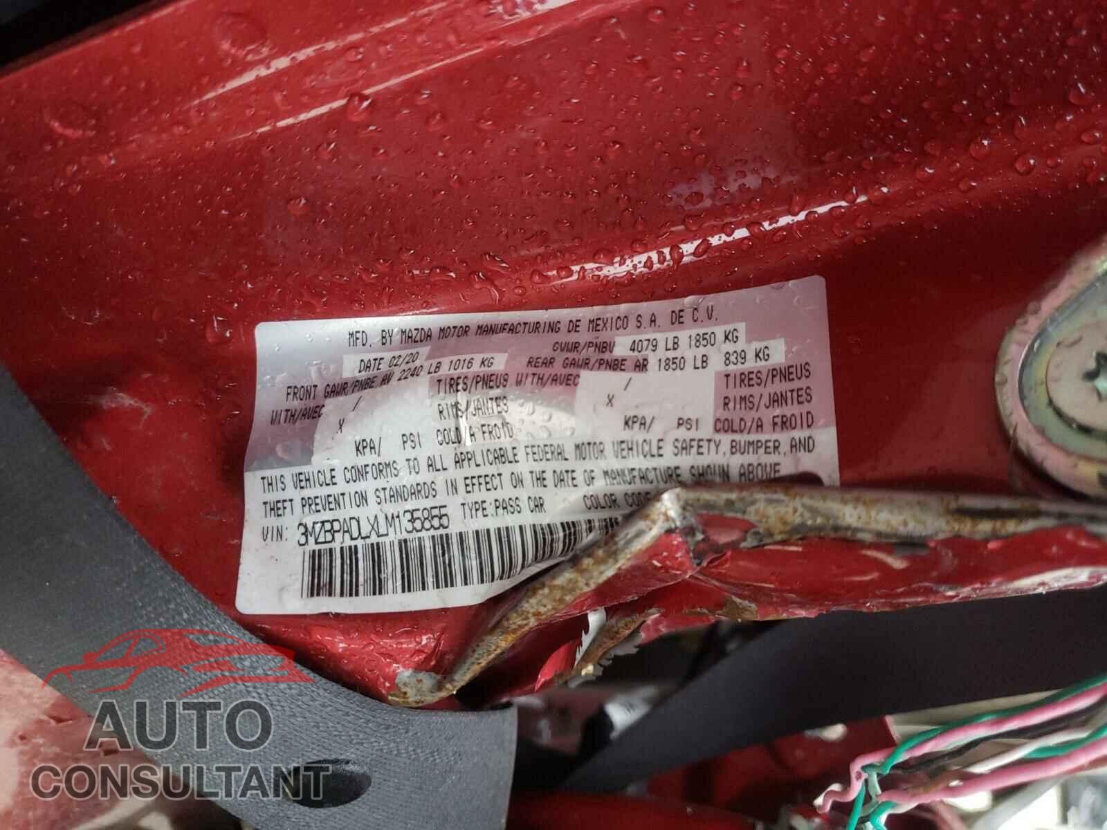 MAZDA 3 2020 - 3MZBPADLXLM135855
