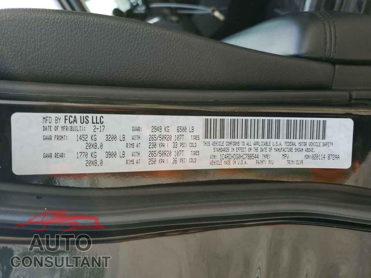DODGE DURANGO 2017 - 1C4RDHDG0HC798544