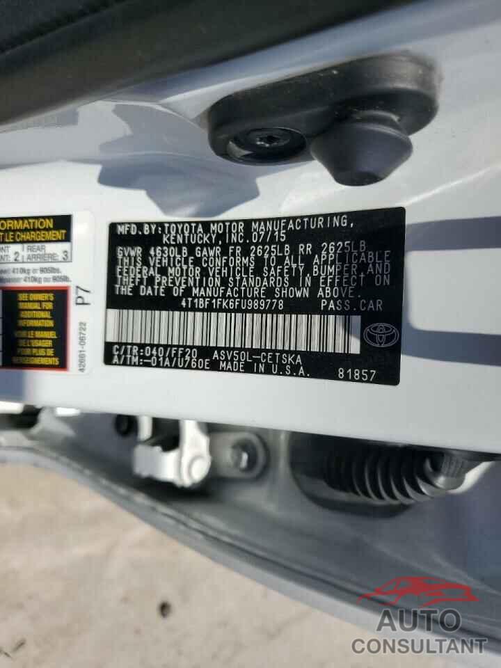 TOYOTA CAMRY 2015 - 4T1BF1FK6FU989778
