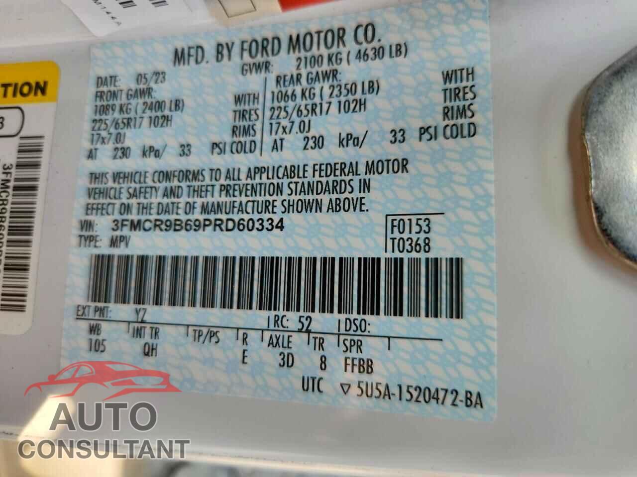 FORD BRONCO 2023 - 3FMCR9B69PRD60334