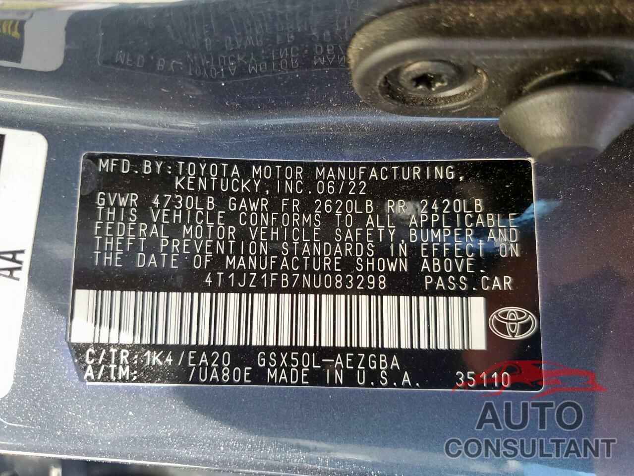 TOYOTA AVALON 2022 - 4T1JZ1FB7NU083298