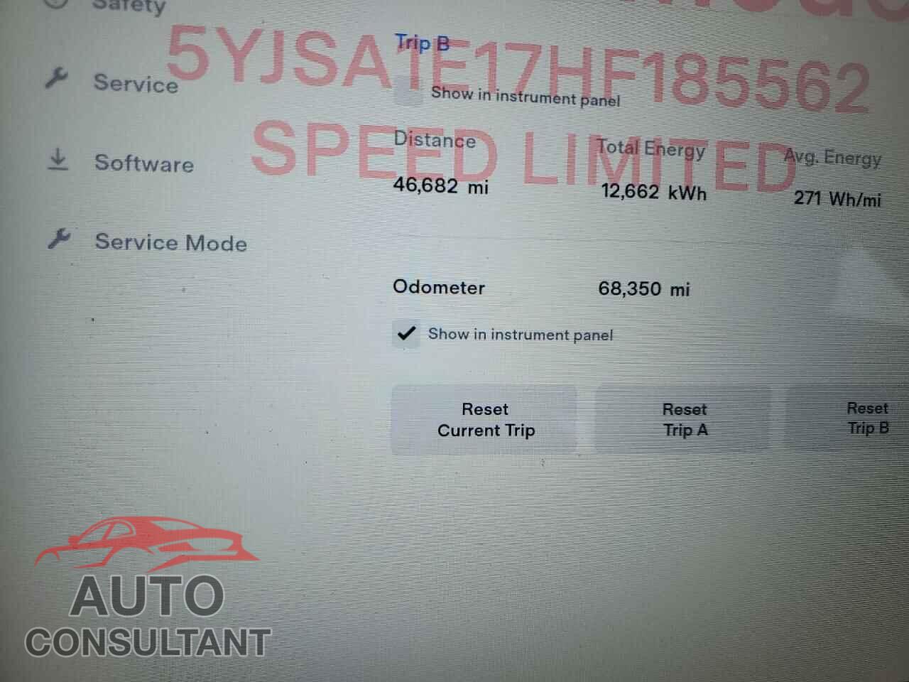 TESLA MODEL S 2017 - 5YJSA1E17HF185562