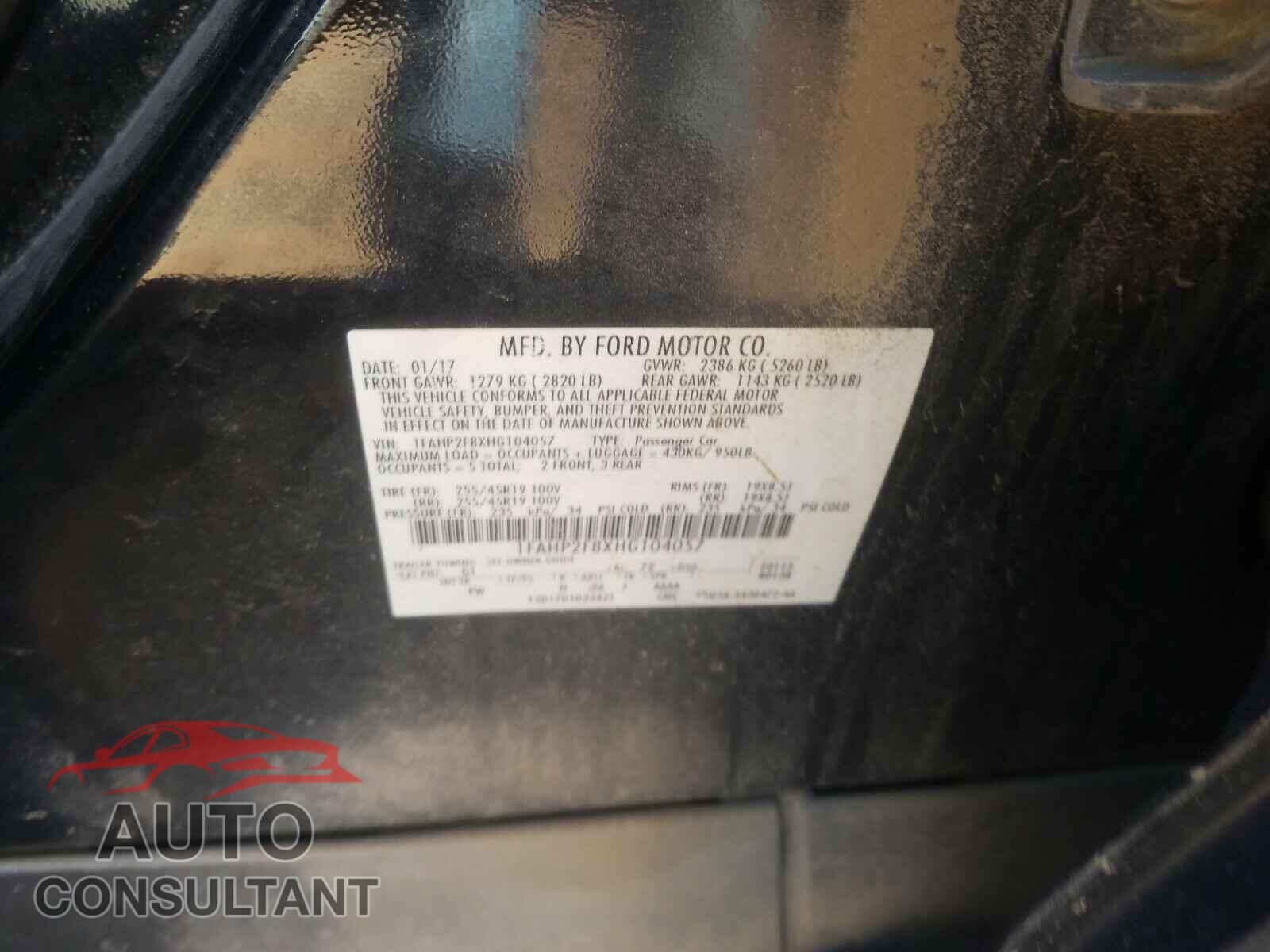 FORD TAURUS 2017 - 1FAHP2F8XHG104057