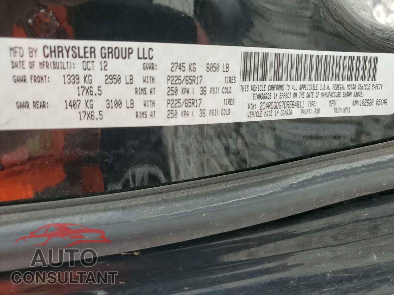 DODGE CARAVAN 2013 - 2C4RDGDG7DR584811