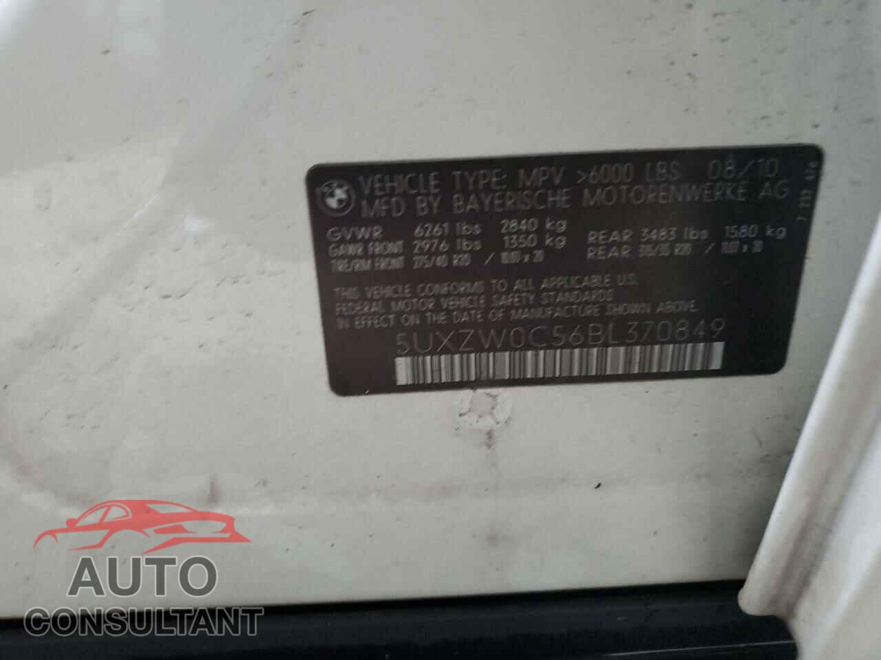 BMW X5 2011 - 5UXZW0C56BL370849