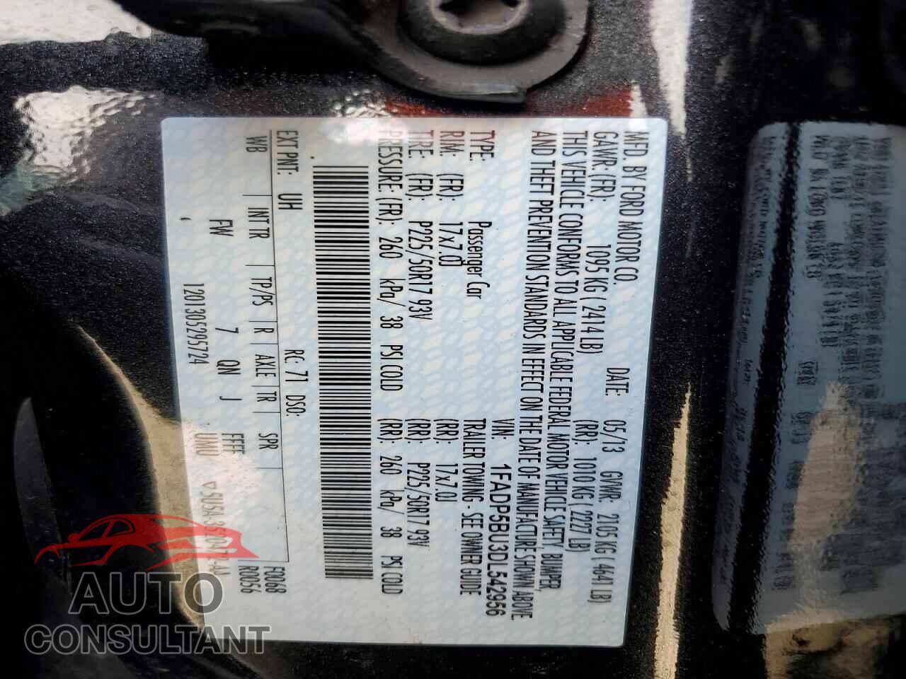 FORD CMAX 2013 - 1FADP5BU3DL542956