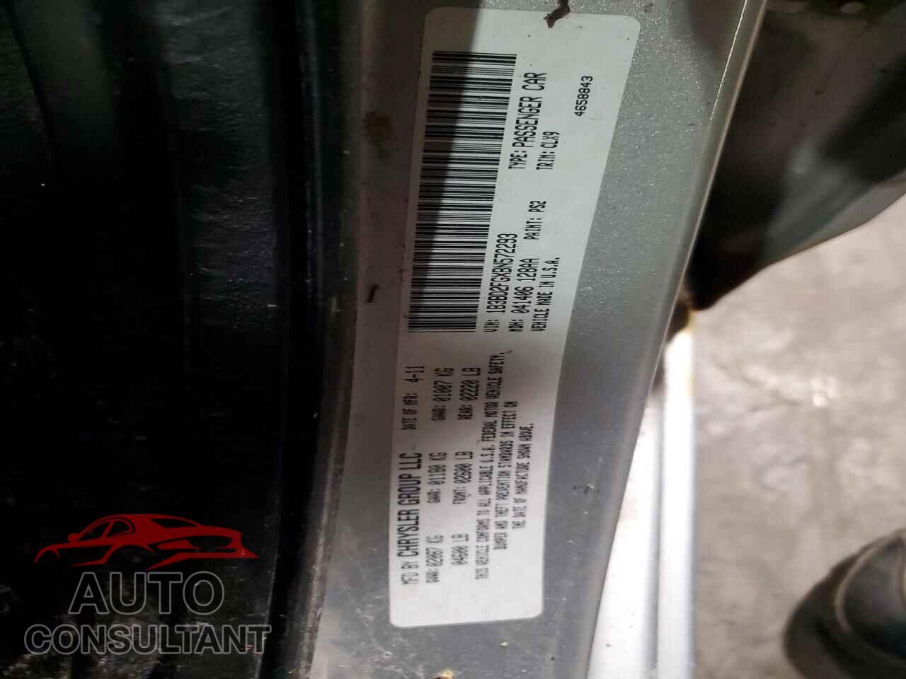 DODGE AVENGER 2011 - 1B3BD2FGXBN572293
