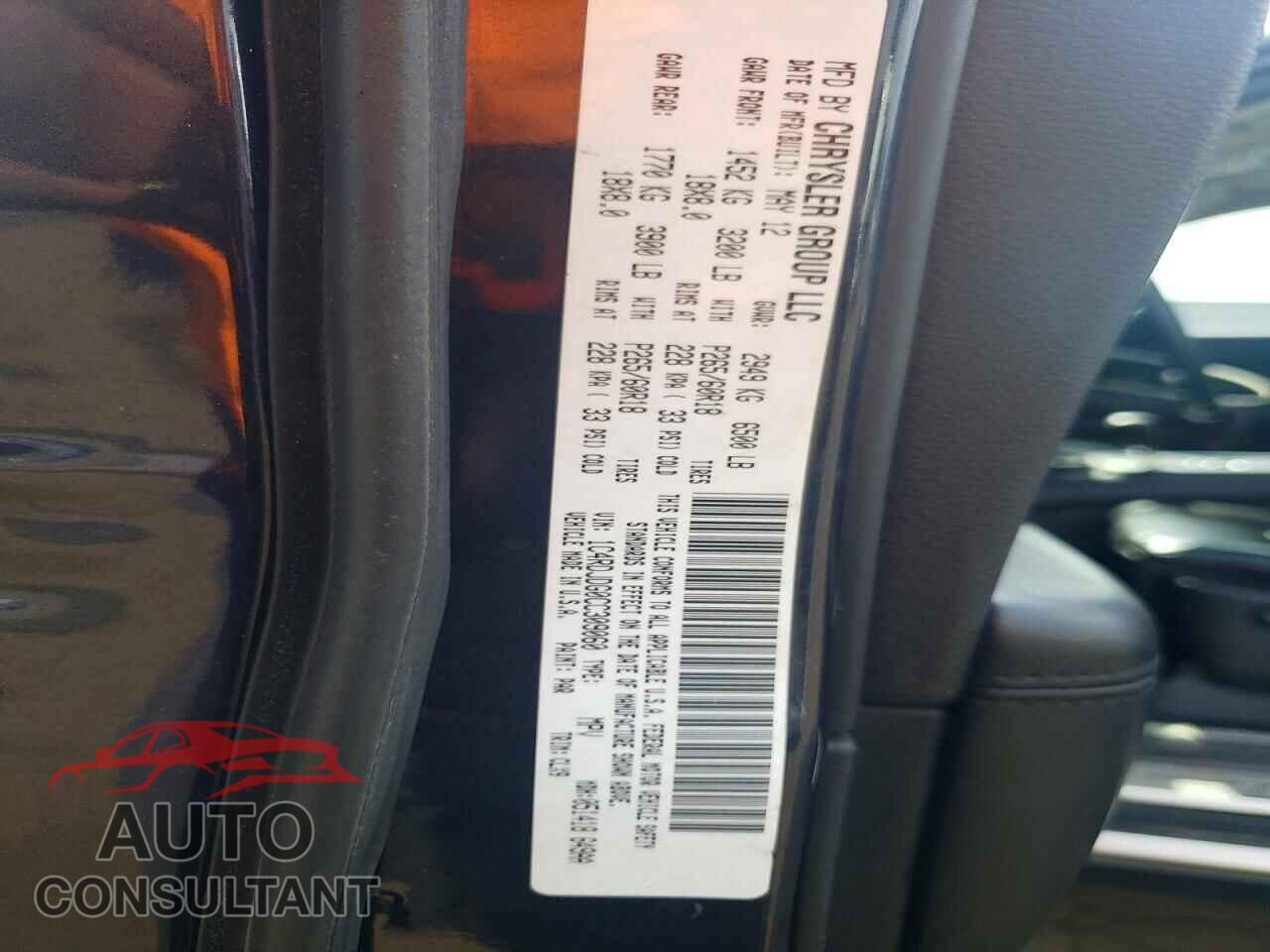 DODGE DURANGO 2012 - 1C4RDJDG0CC309060