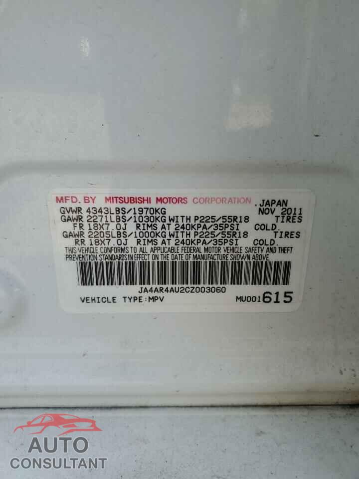 MITSUBISHI OUTLANDER 2012 - JA4AR4AU2CZ003060