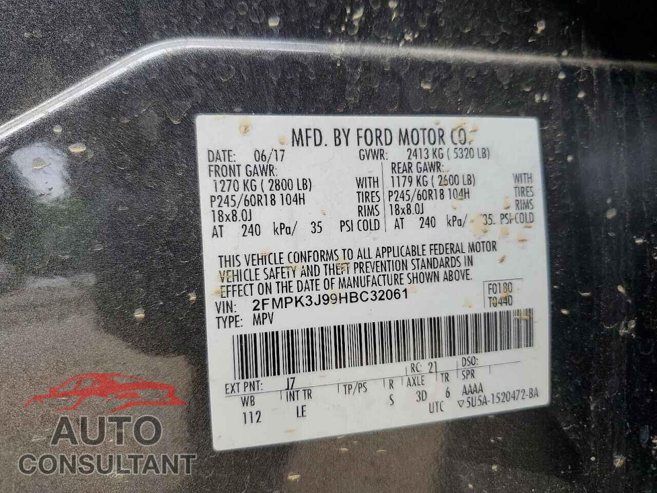 FORD EDGE 2017 - 2FMPK3J99HBC32061