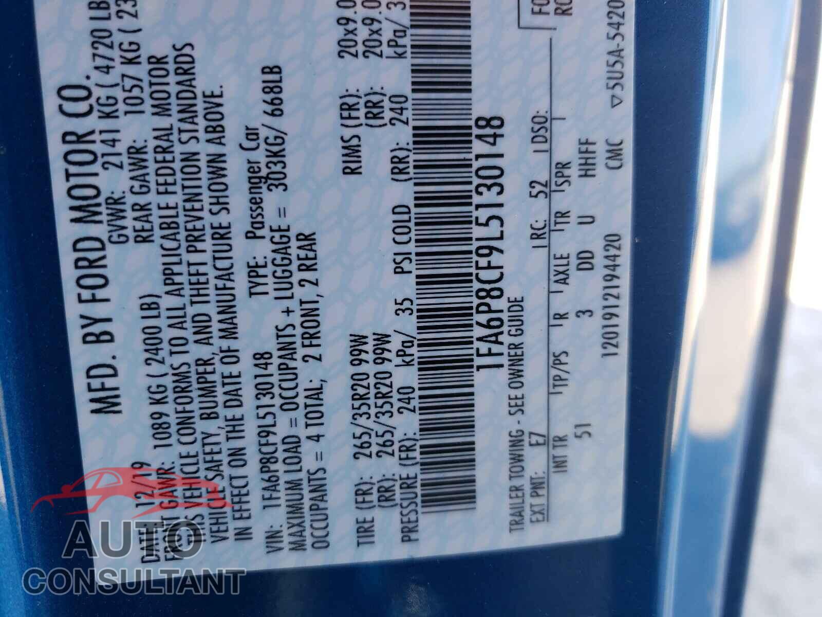 FORD MUSTANG 2020 - 1FA6P8CF9L5130148
