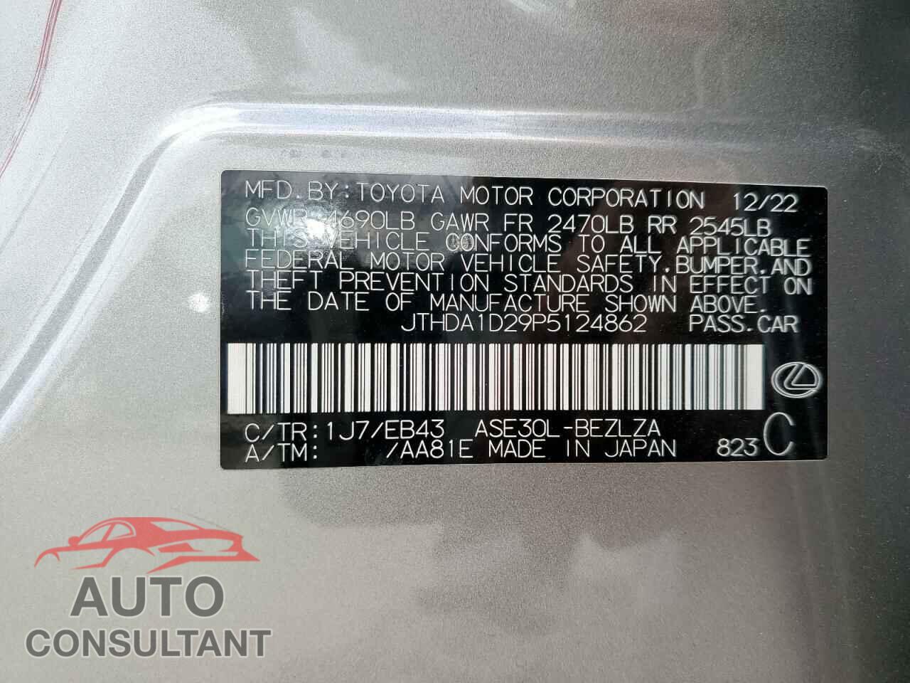 LEXUS IS 2023 - JTHDA1D29P5124862