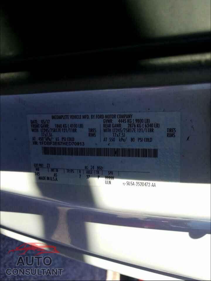 FORD F350 2017 - 1FDBF3E67HED70913