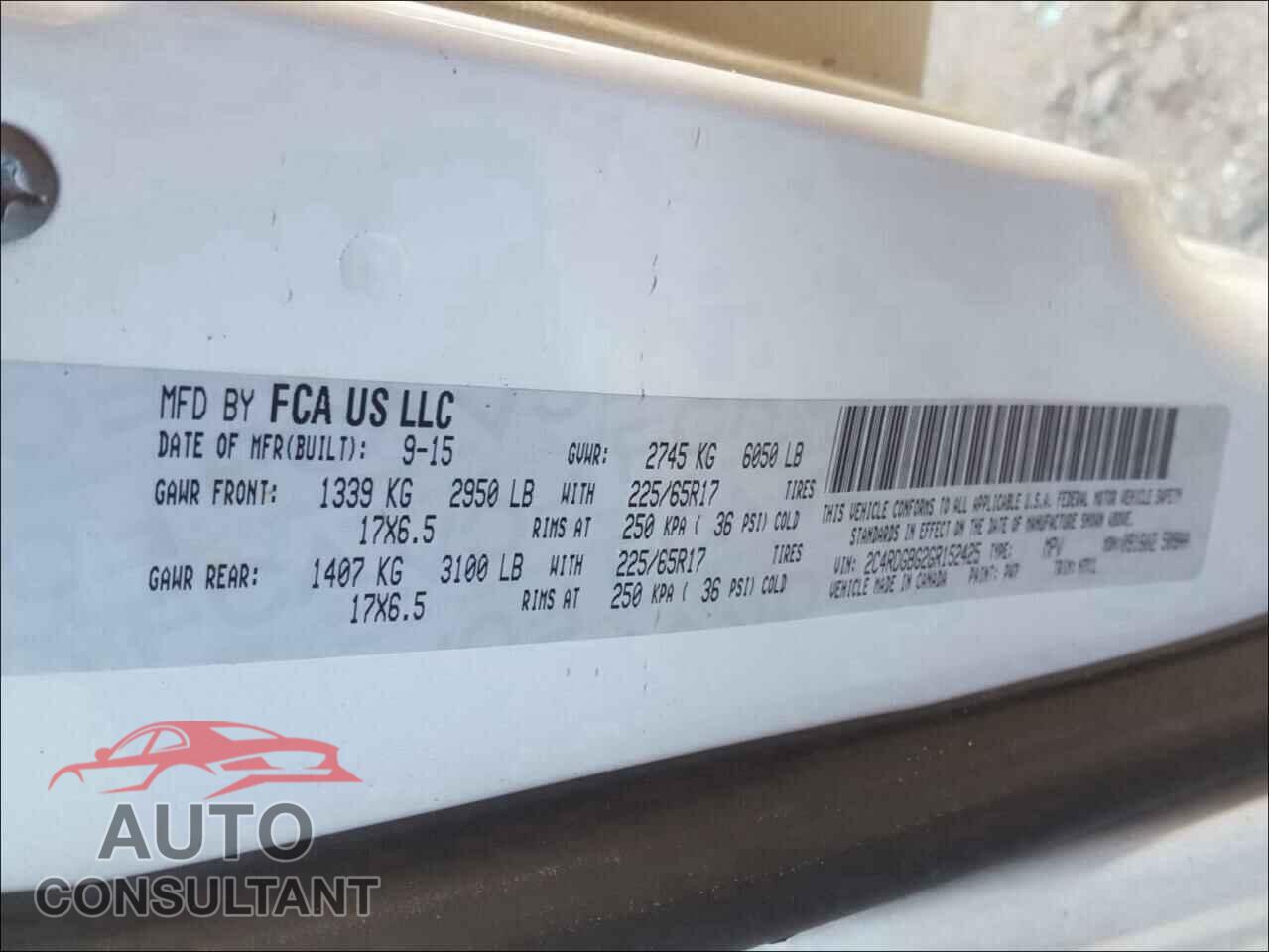DODGE GRAND CARA 2016 - 2C4RDGBG2GR152425