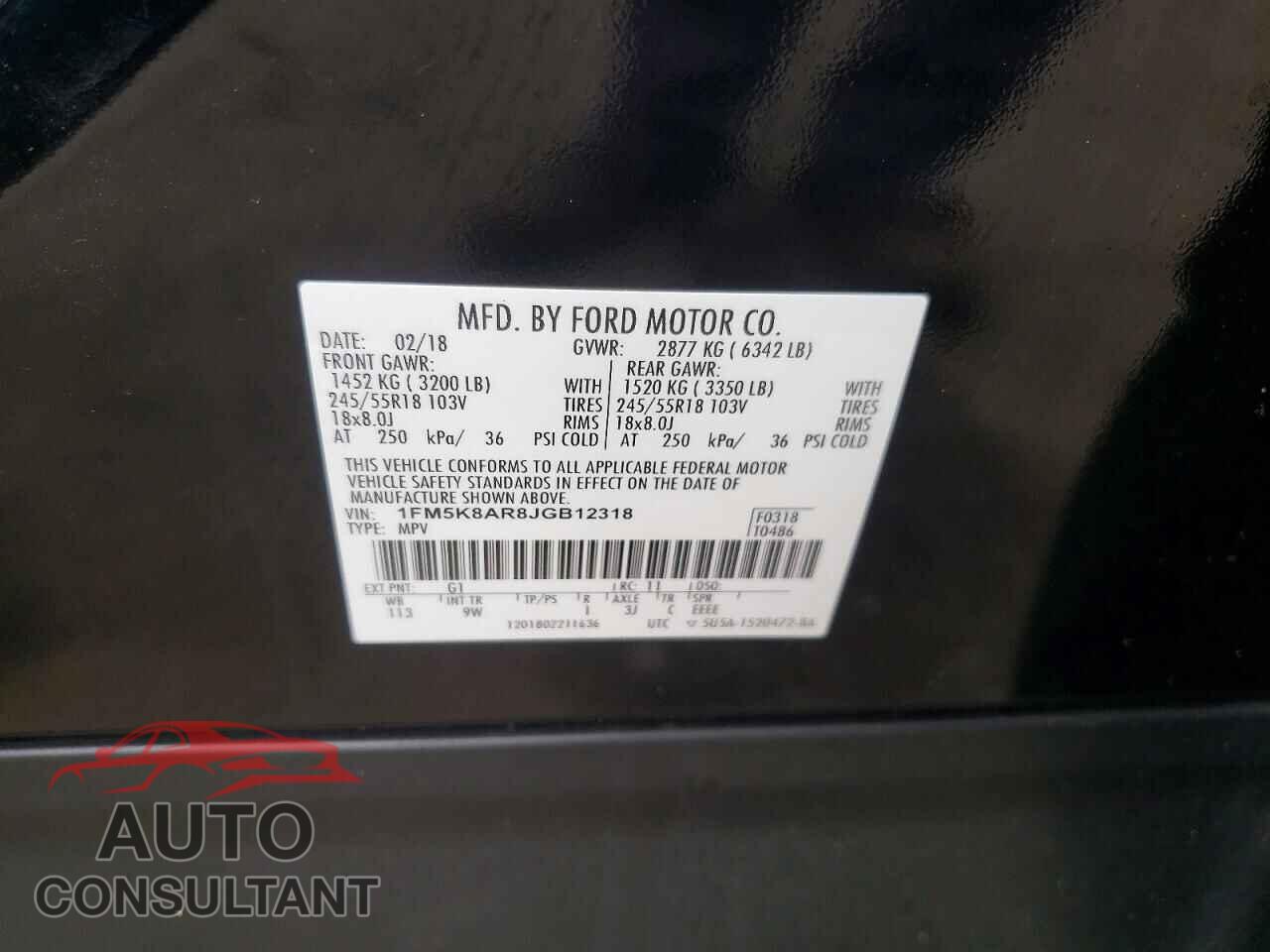 FORD EXPLORER 2018 - 1FM5K8AR8JGB12318