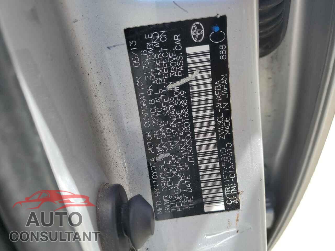TOYOTA PRIUS 2013 - JTDKN3DU8D1683879