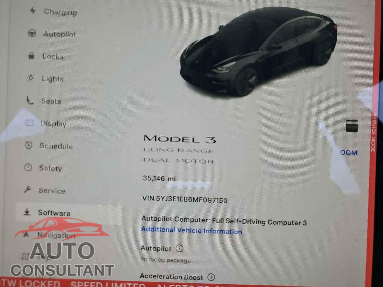 TESLA MODEL 3 2021 - 5YJ3E1EB6MF097159