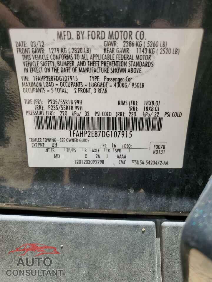FORD TAURUS 2013 - 1FAHP2E87DG107915
