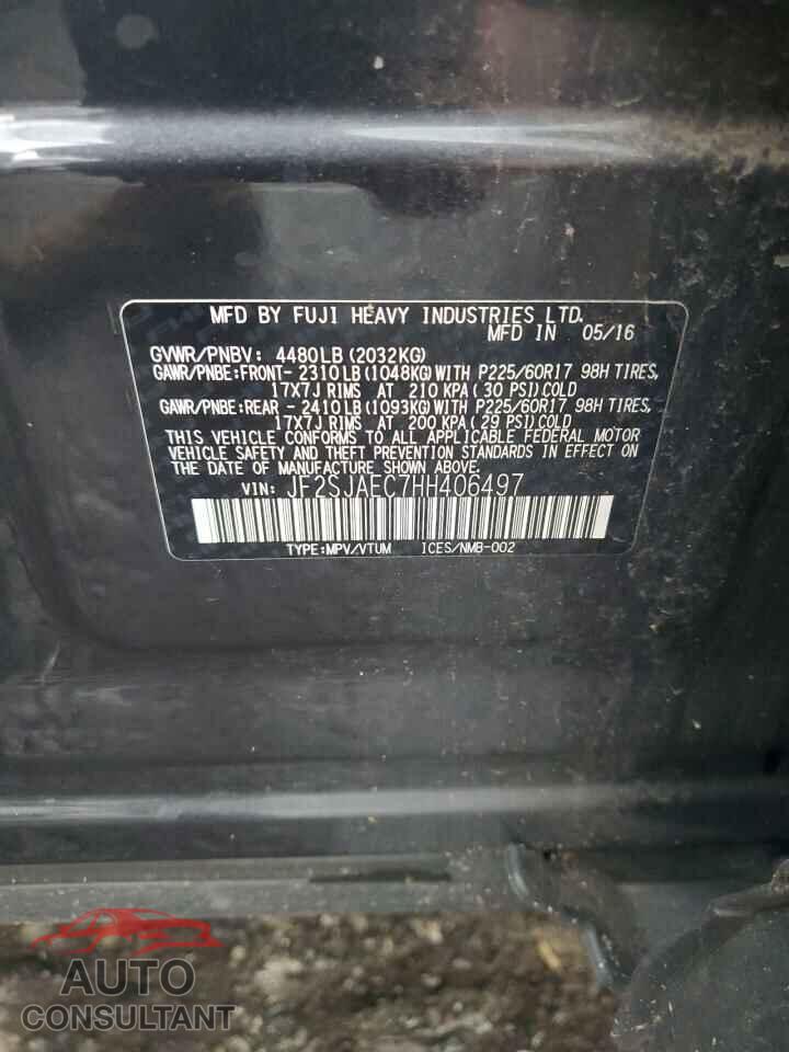 SUBARU FORESTER 2017 - JF2SJAEC7HH406497