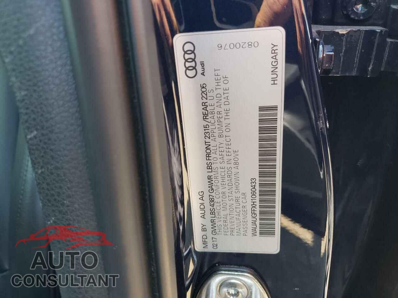 AUDI A3 2017 - WAUAUGFFXH1060433