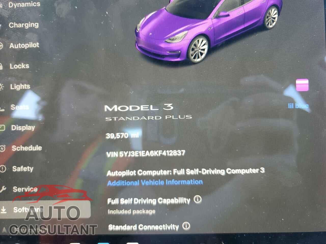 TESLA MODEL 3 2019 - 5YJ3E1EA6KF412837