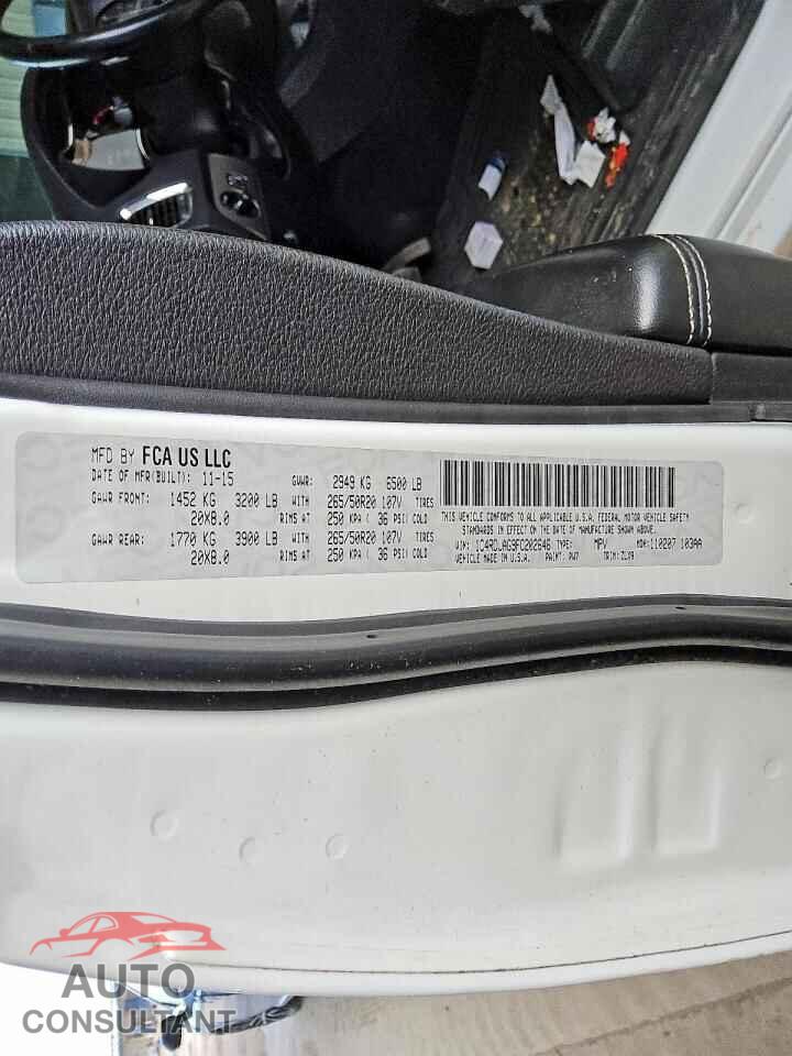 DODGE DURANGO 2015 - 1C4RDJAG9FC202646