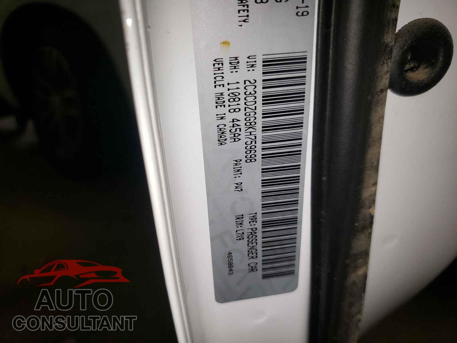 DODGE CHALLENGER 2019 - 2C3CDZGG8KH759698