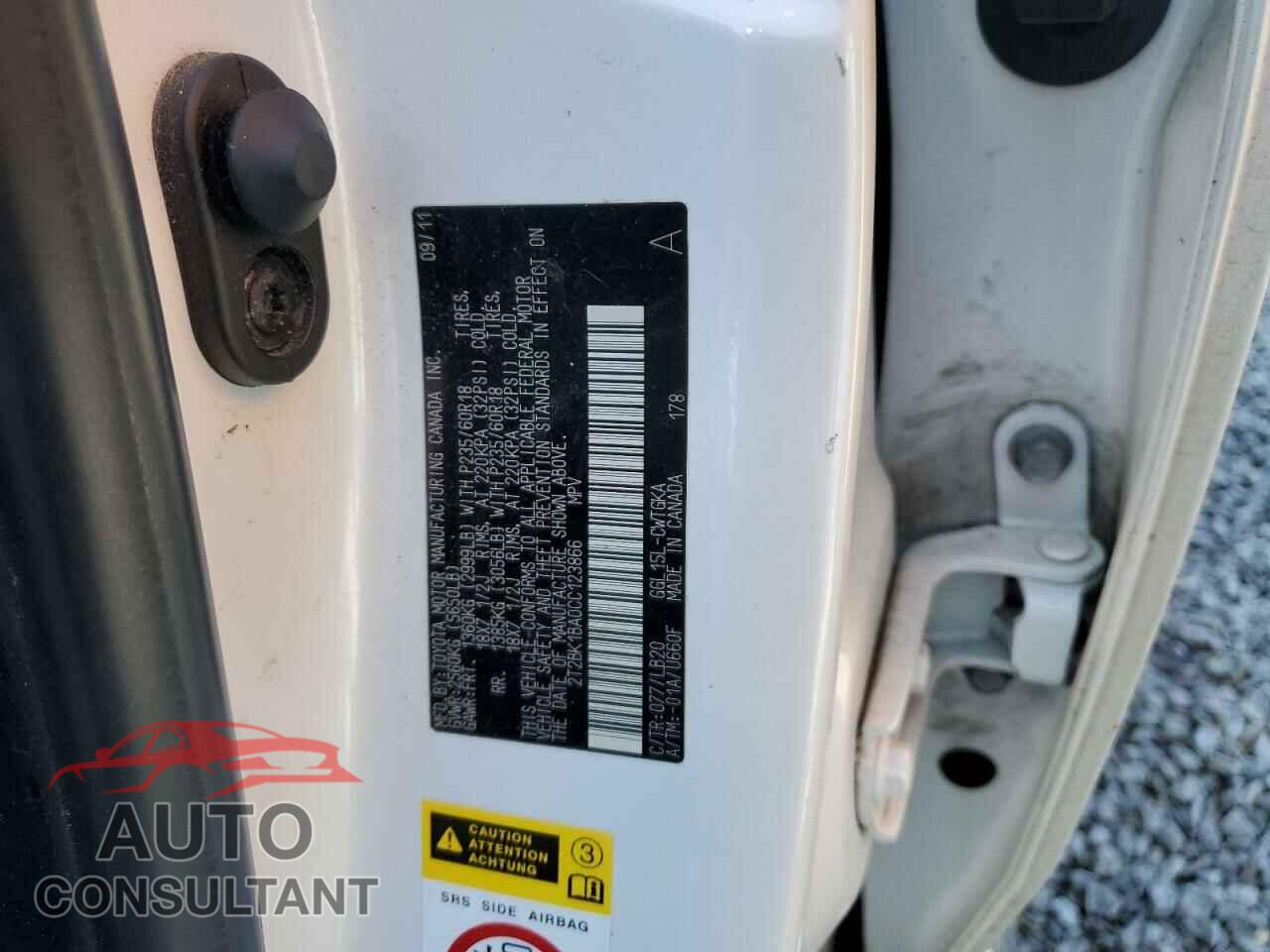 LEXUS RX350 2012 - 2T2BK1BA0CC123866