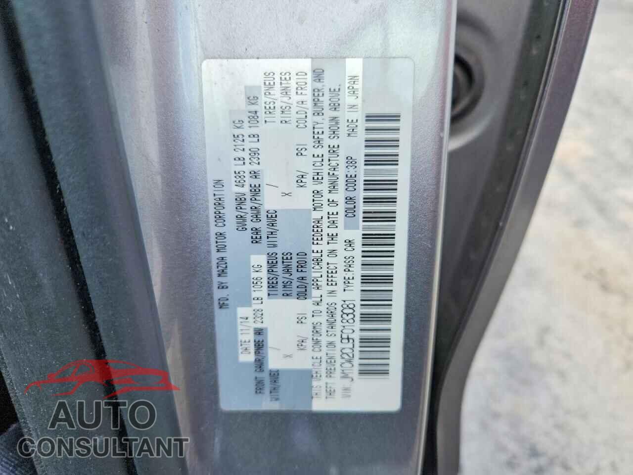 MAZDA 5 2015 - JM1CW2CL9F0183081