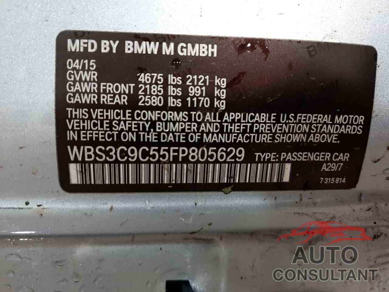BMW M3 2015 - WBS3C9C55FP805629